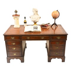 Victorian Gentlemans Desk Mahogany Antique Bureau, 1890