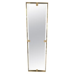 Italian Full Rectangular Mirror with Brass Frame