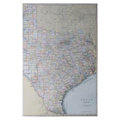 Large Original Antique Map of Texas ( East ), USA, circa 1900