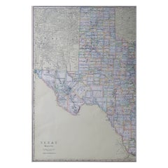 Large Original Antique Map of Texas 'West', USA, C.1900