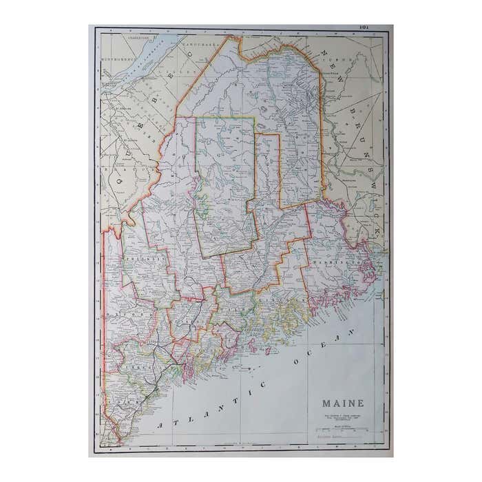 Large Original Antique Map Of Maine USA C 1900 For Sale At 1stDibs large-original-antique-map-of-maine-usa-c-1900-for-sale-at-1stdibs