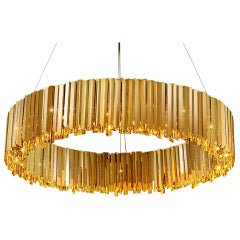 Facet Chandelier 900mm / 35.5" in Polished Gold by Tom Kirk, UL Listed
