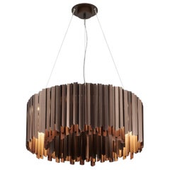 Facet Chandelier 900mm / 35.5" in Satin Bronze by Tom Kirk, UL Listed