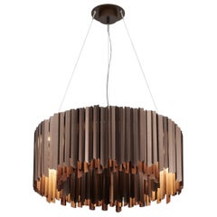 Facet Chandelier 1000mm / 39.25" in Satin Bronze by Tom Kirk, UL Listed