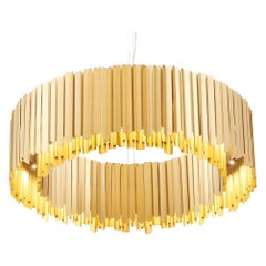 Facet Chandelier 1000mm / 39.25" in Satin Gold by Tom Kirk, UL Listed