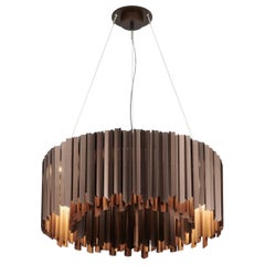 Facet Chandelier 1300mm / 51.25" in Satin Bronze by Tom Kirk, UL Listed