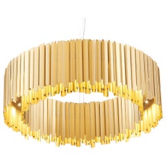 Facet Chandelier 1300mm / 51.25" in Satin Gold by Tom Kirk, UL Listed