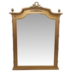 Gorgeous 19th Century Brass Mounted Giltwood Overmantle Mirror