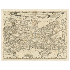 Original Italian Antique Map of Asia Minor and Cyprus and Neighboring Regions