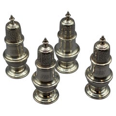 Vintage Set of 4 Sterling Silver Pepper Casters, George II Style