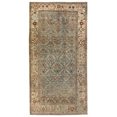 Gris  Antique tapis de laine galerie fait main Bidjar avec motif floral