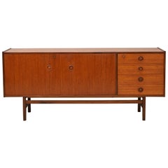 Scandinavian 1960s Sideboard with Side Drawers