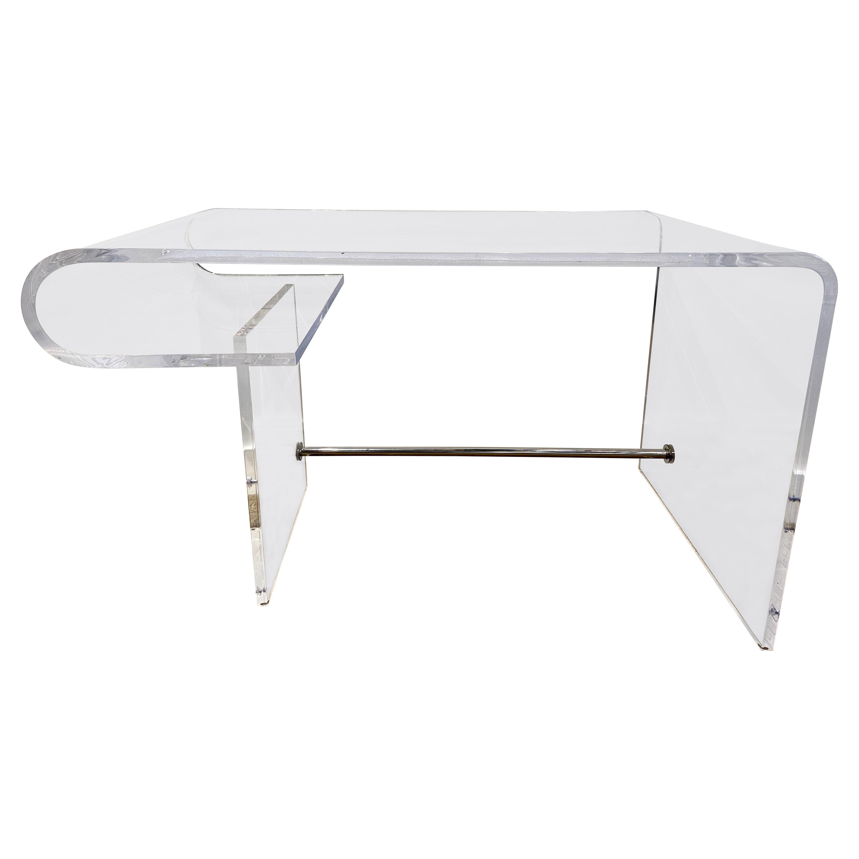 Schicker Vintage-Schreibtisch aus gebogenem Lucite im Angebot