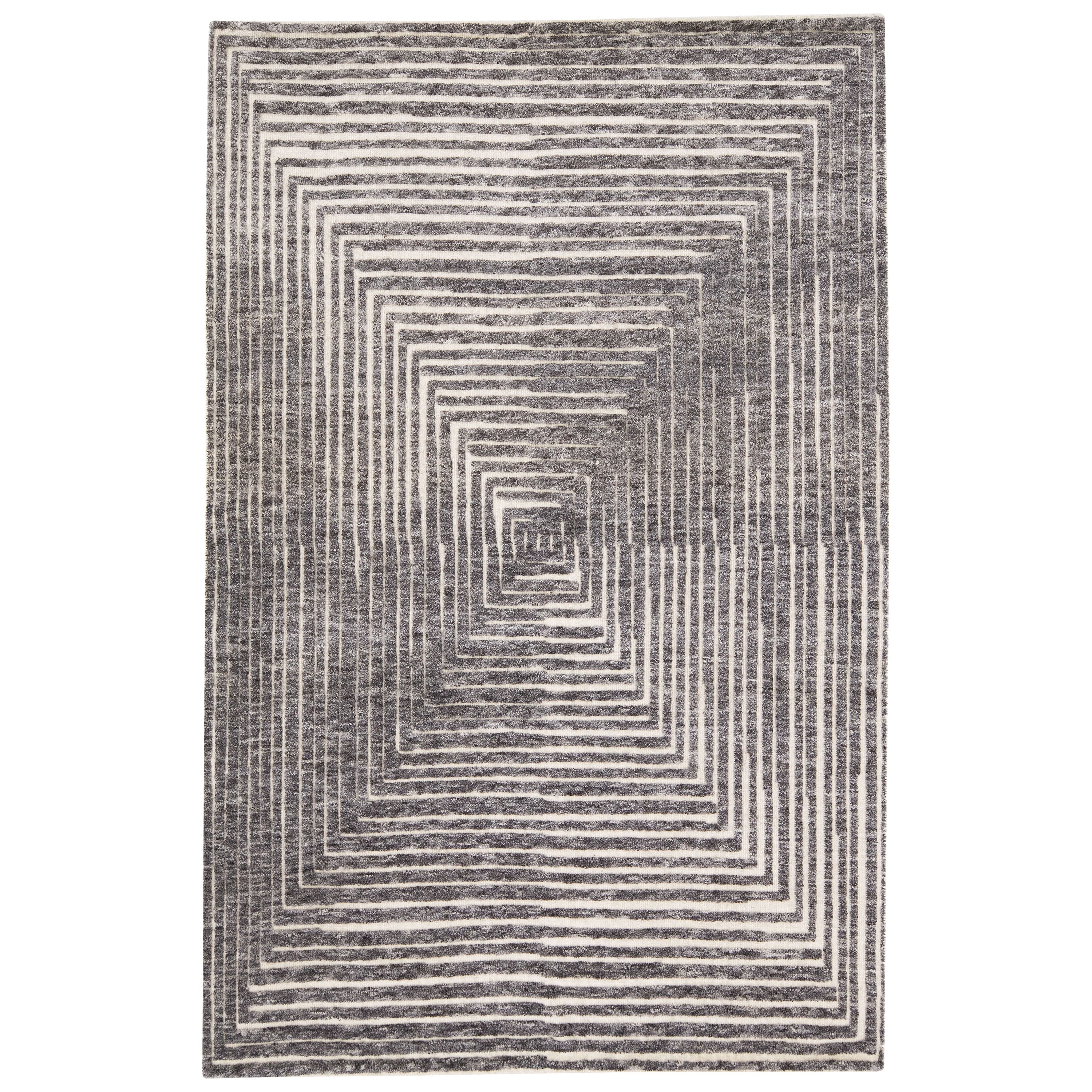 Gray Modern Moroccan Style Handmade Wool Rug with Op Art Design by Apadana For Sale