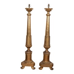 Pair of 18th Century Italian Giltwood Torchieres