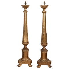 Pair of 18th Century Italian Giltwood Torchieres