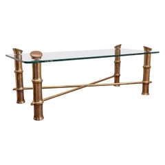 Italienischer Modern Messing Faux Bamboo Couchtisch