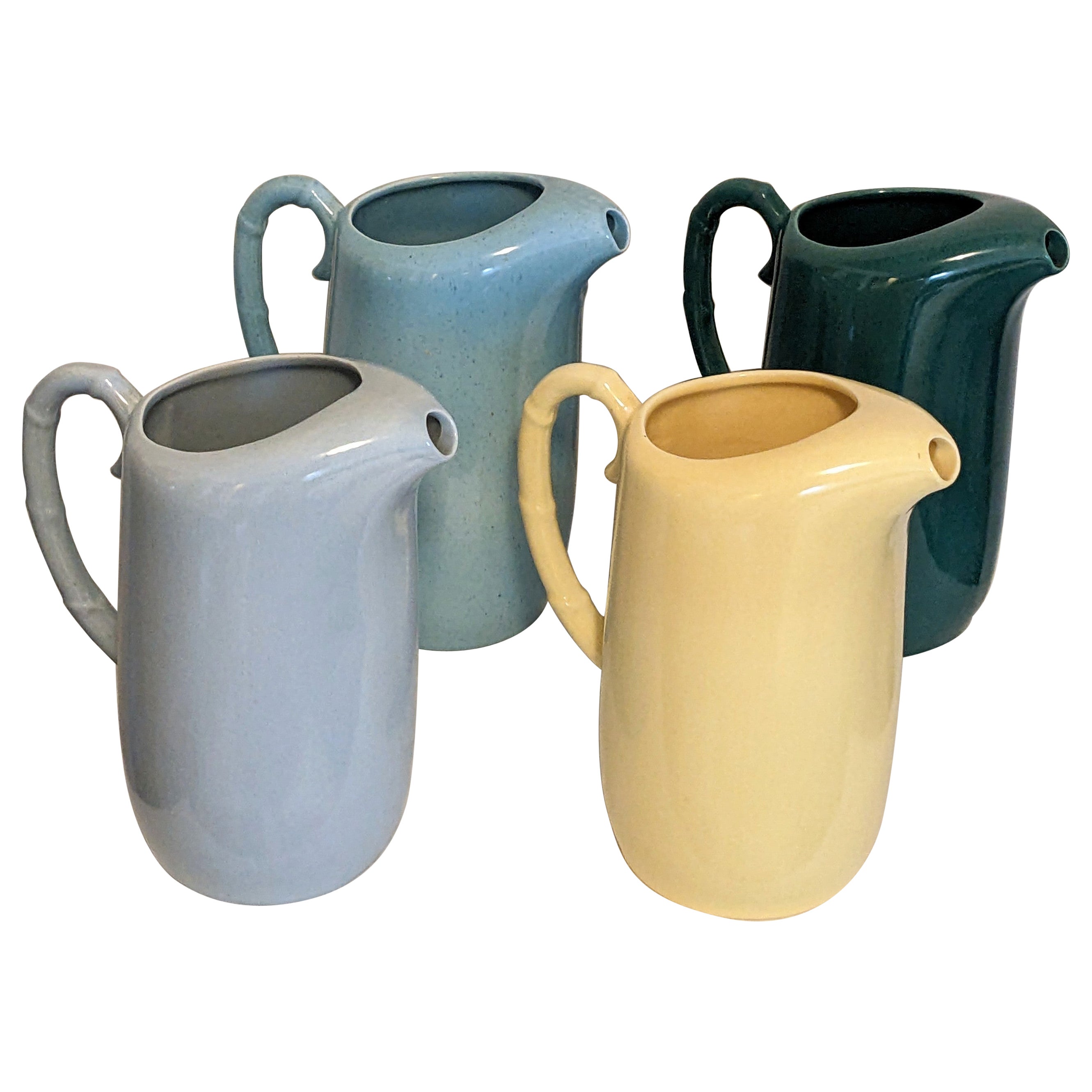 Set of 4 Art Deco Colorful Pitchers