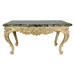 French Carved Louis XV Style Console with Marble Top
