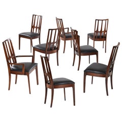 Restored Broyhill Brasilia Mid-Century Modern Walnut Dining Chairs Set of 8