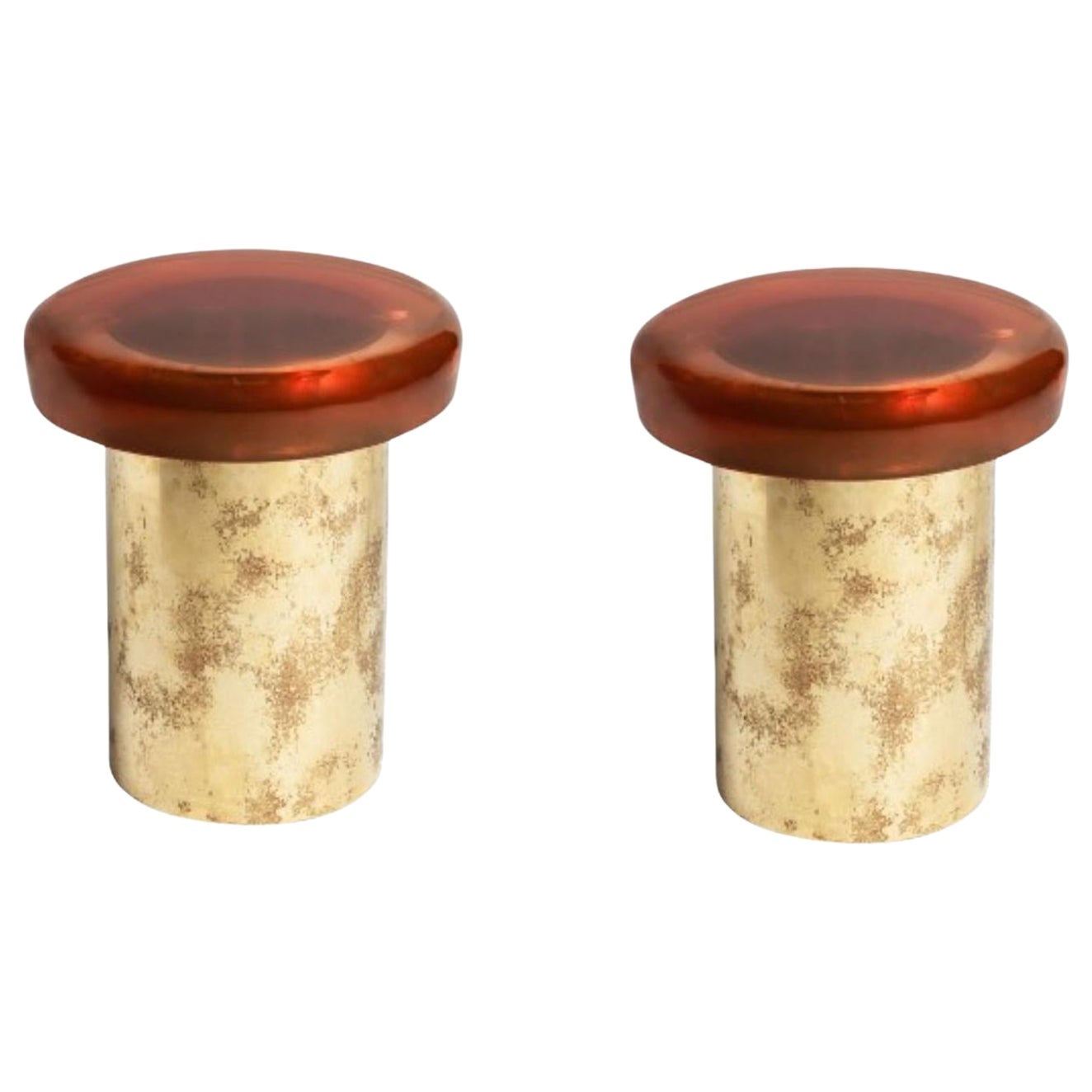 Set of 2 Jade Stools by Draga & Aurel