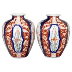 Pair of 19th Century Japanese Imari Porcelain Vases