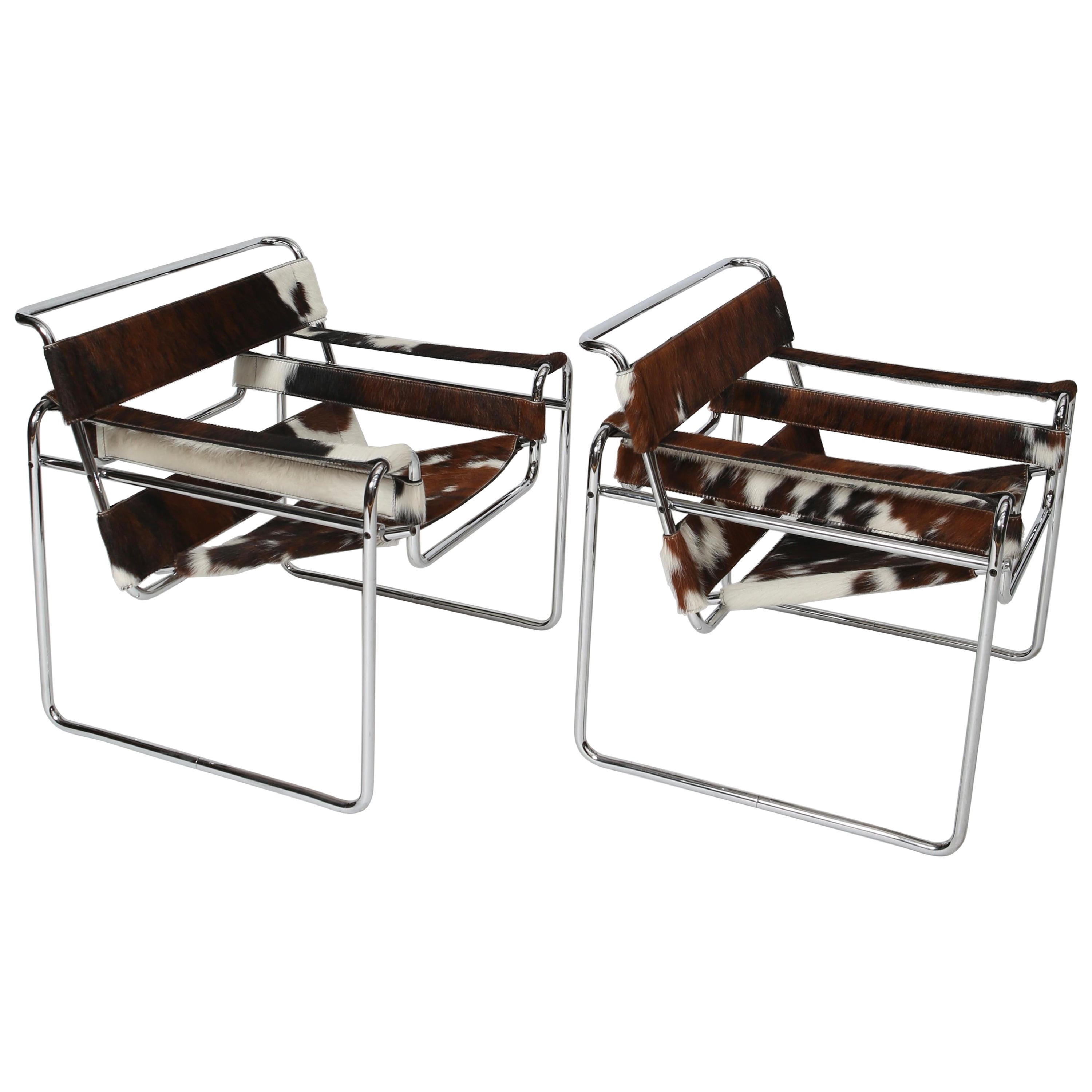 Wassily Chairs by Marcel Breuer for Knoll, a Pair