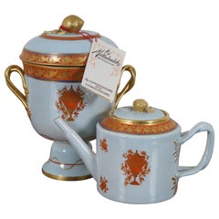 2 Vintage Mottahedeh Lowestoft Reproduktion einer Porzellan-Teekanne, 11