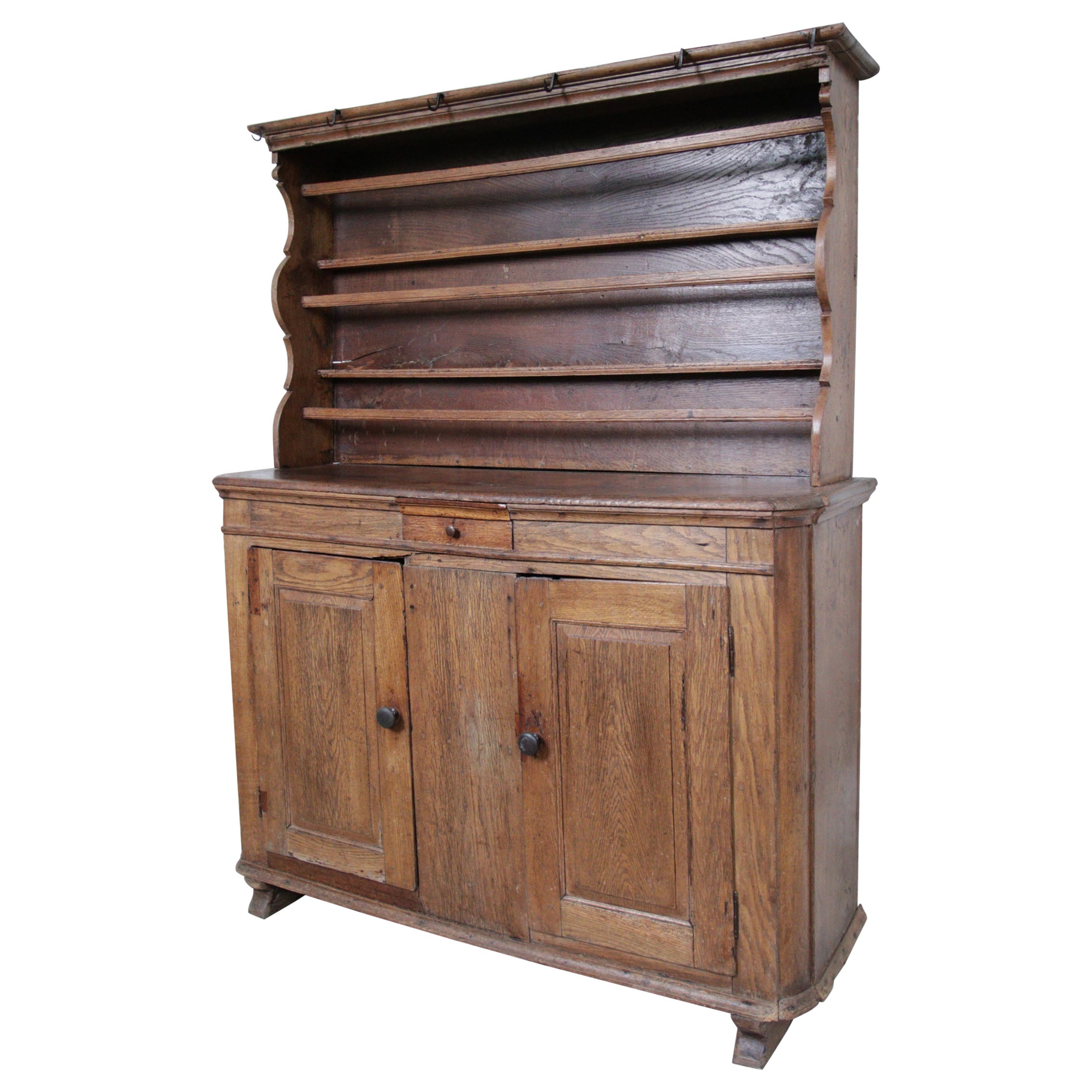 Dutch Oak Pewter Cupboard ca 1700 For Sale