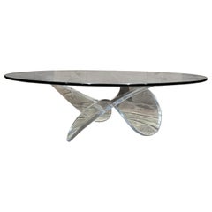 1970er Jahre Skulpturale Lucite Glas Couchtisch Propeller Stil von Knut Hesterberg