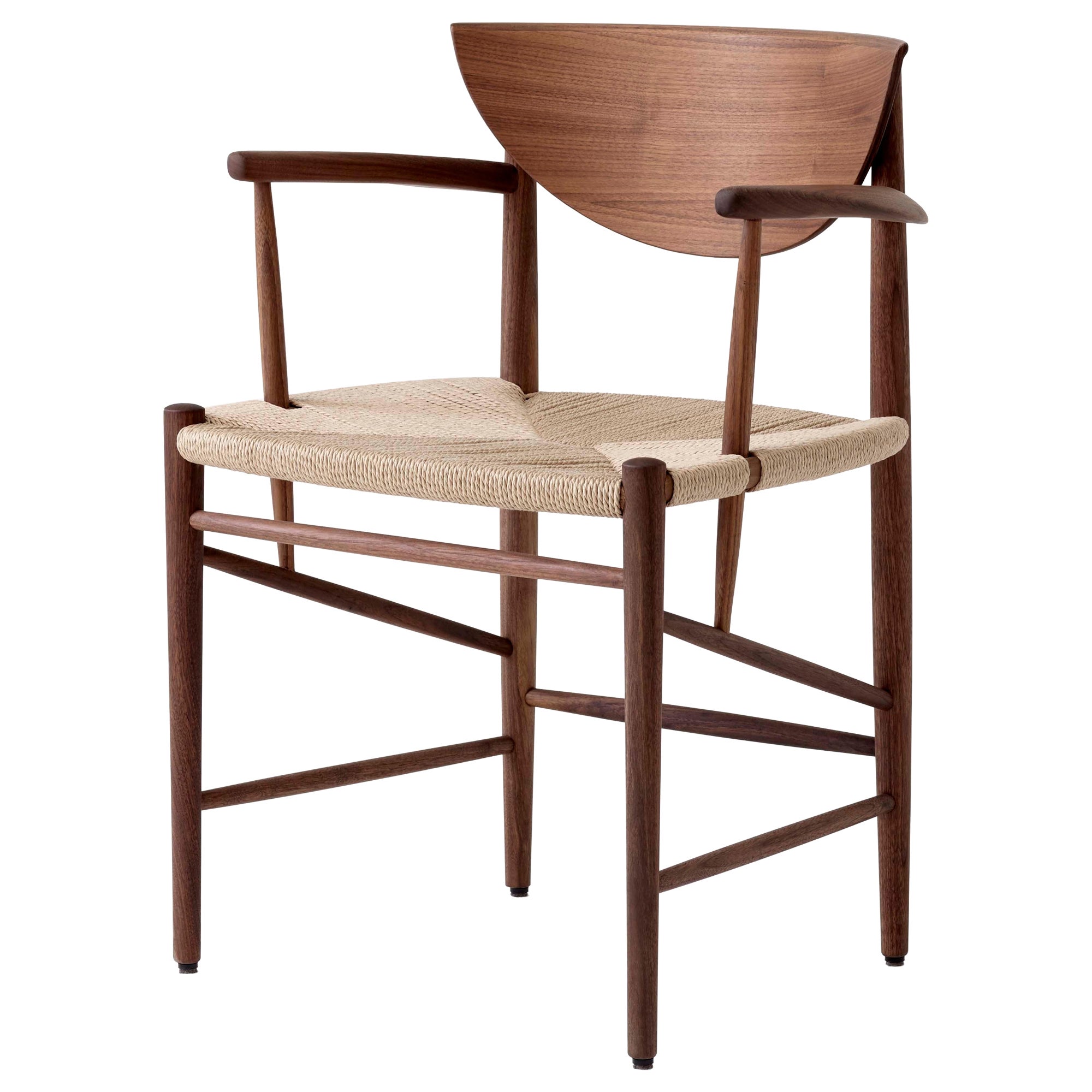 Drawn HM4 Chair with Arm Rests, Oiled Walnut by Hvidt & Mølgaard for &Tradition For Sale