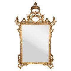 Italian Rococo Giltwood Hand Carved Wall Mirror