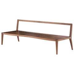 Wood Float Bench, Walnut and Acrylic Sofa