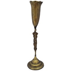 Vintage 1970s Brutalist Bronze Sculptural Goblet