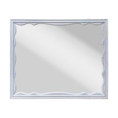 Vintage Chippy White Scalloped Inner Edge Wall Mirror