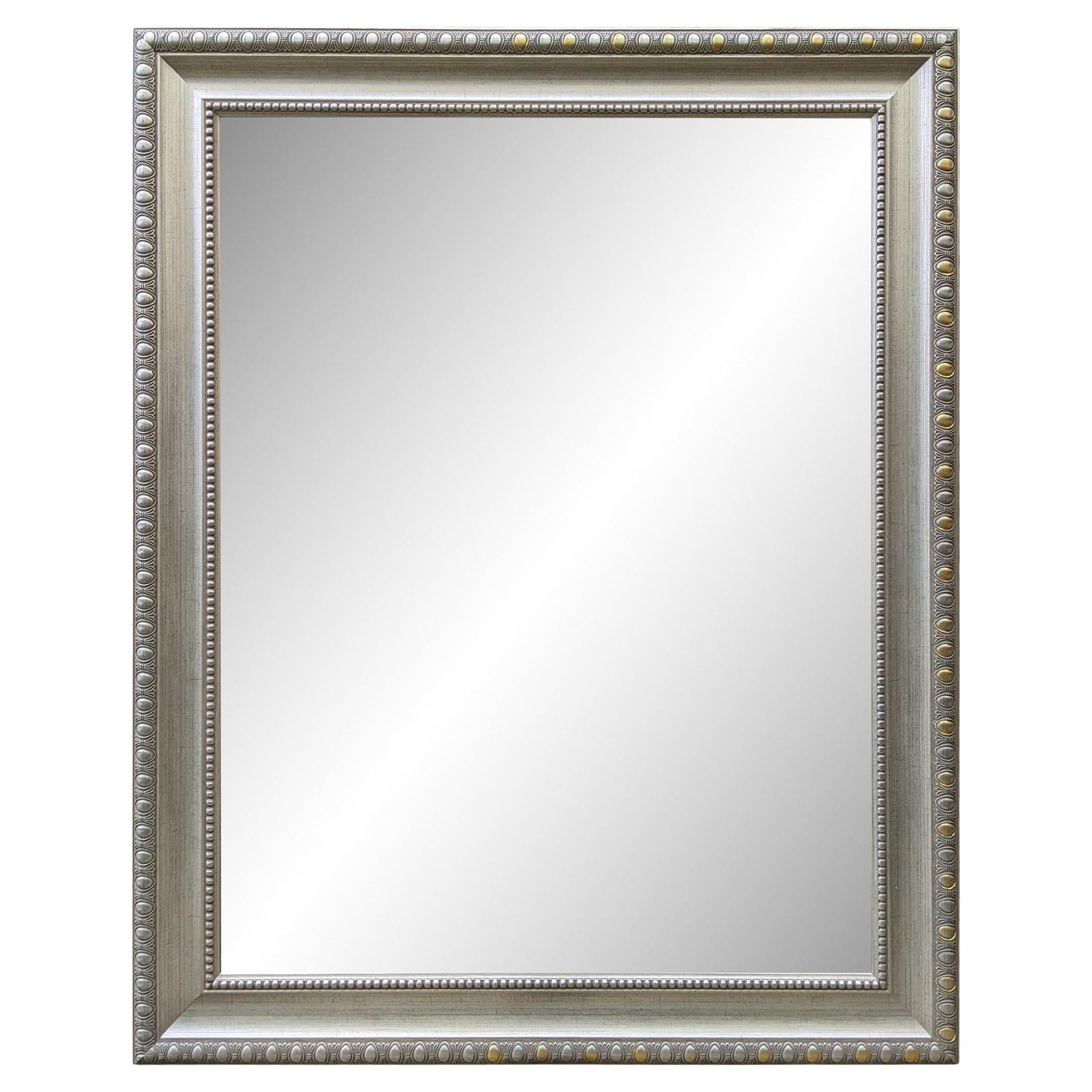 Large Silver Framed Mirror For Sale