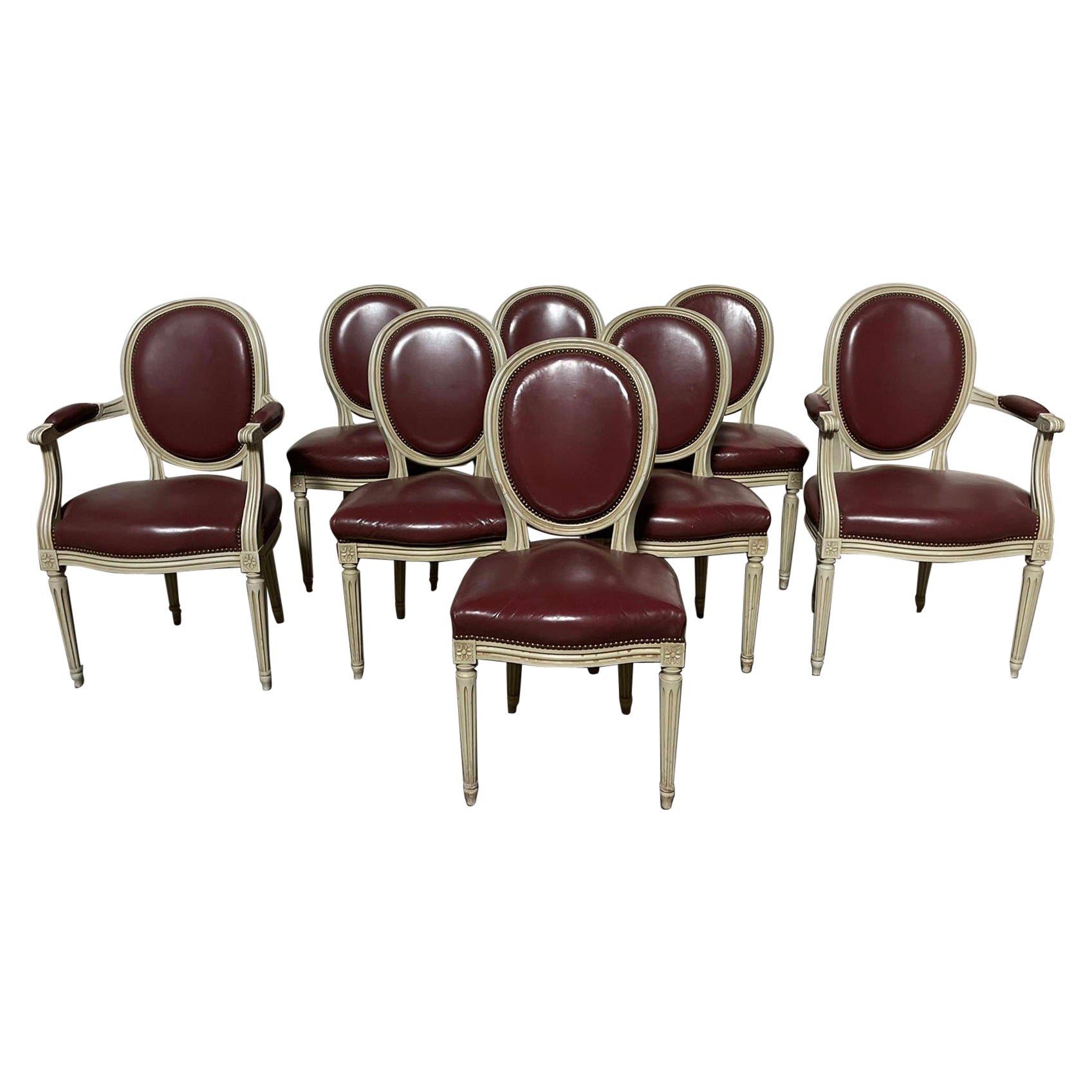Set 8 French Dining Chairs For Sale