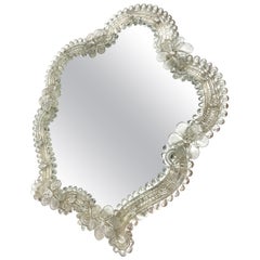 Murano Handmade Mirror for Dressing Table or Wall Mount with Wooden Backing