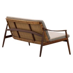 Hartmut Lohmeyer 3seat Sofa Teak Kvadrat Cane 1962 Wilkhahn Mid Century Modern
