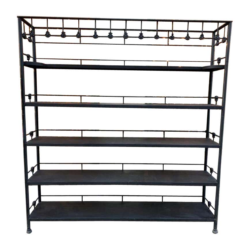 Early 20th Century Industrial Factory Steel Shelving, Four Tier ...