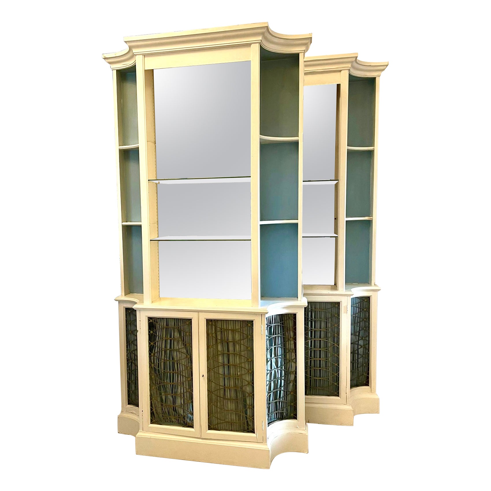 Large Pair of Regency Style Quality Breakfront Bookcases For Sale