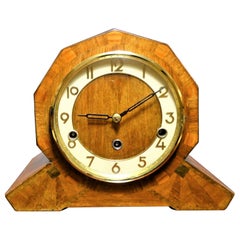 Art Deco Oak Westminster Chiming Mantel Clock