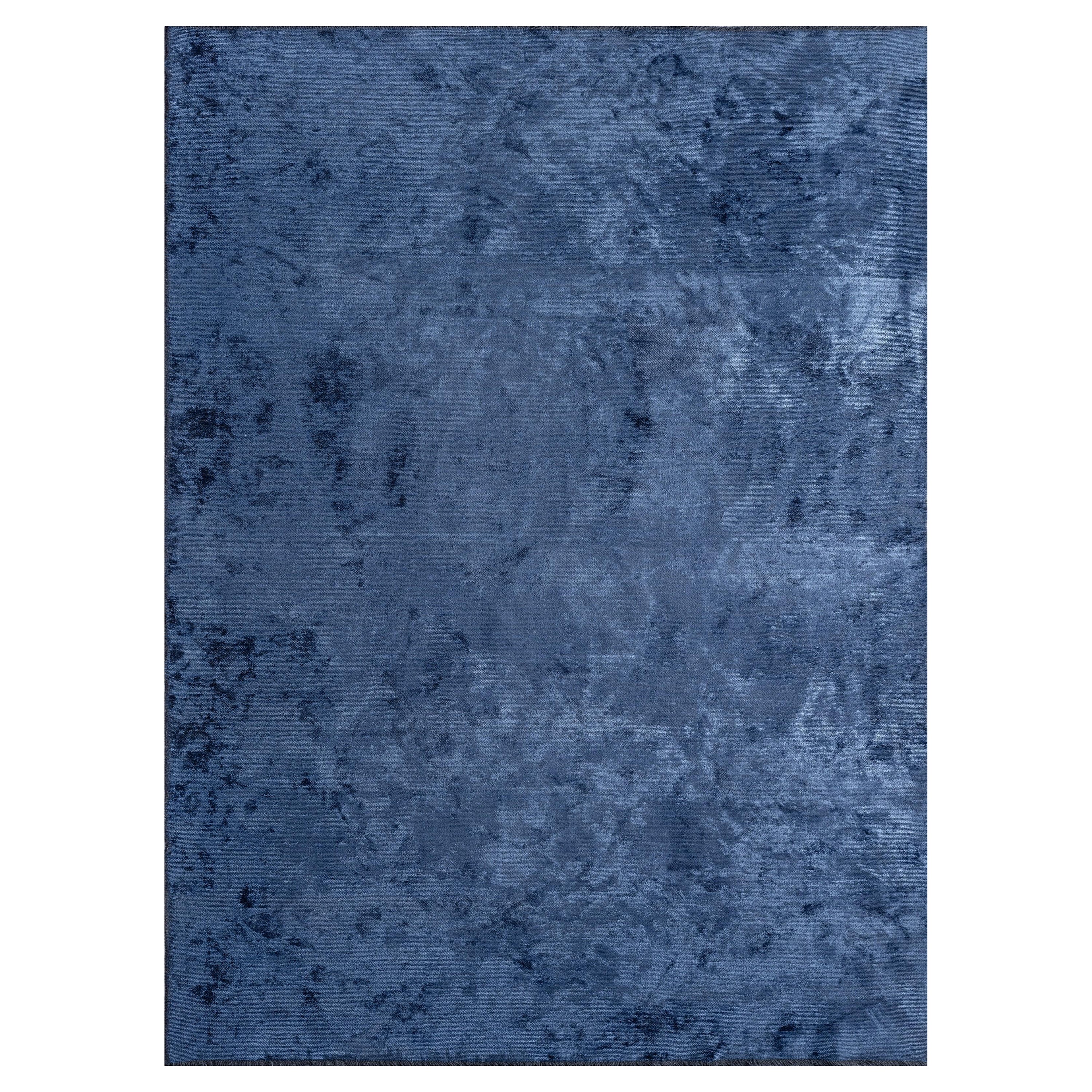 Im Angebot: Modern Solid Color Luxury Area Rug,  (Blau)