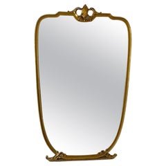 Vintage Mid-Century Carved and Golden Mirror, 1950s