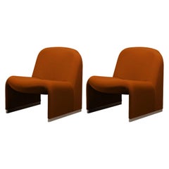 Pair of Vintage Castelli Alky Chairs Reupholstered in Kvadrat Tonus Fabric