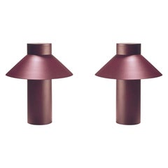 Set of Two Joe Colombo 'Riscio' Steel Table Lamps by Karakter