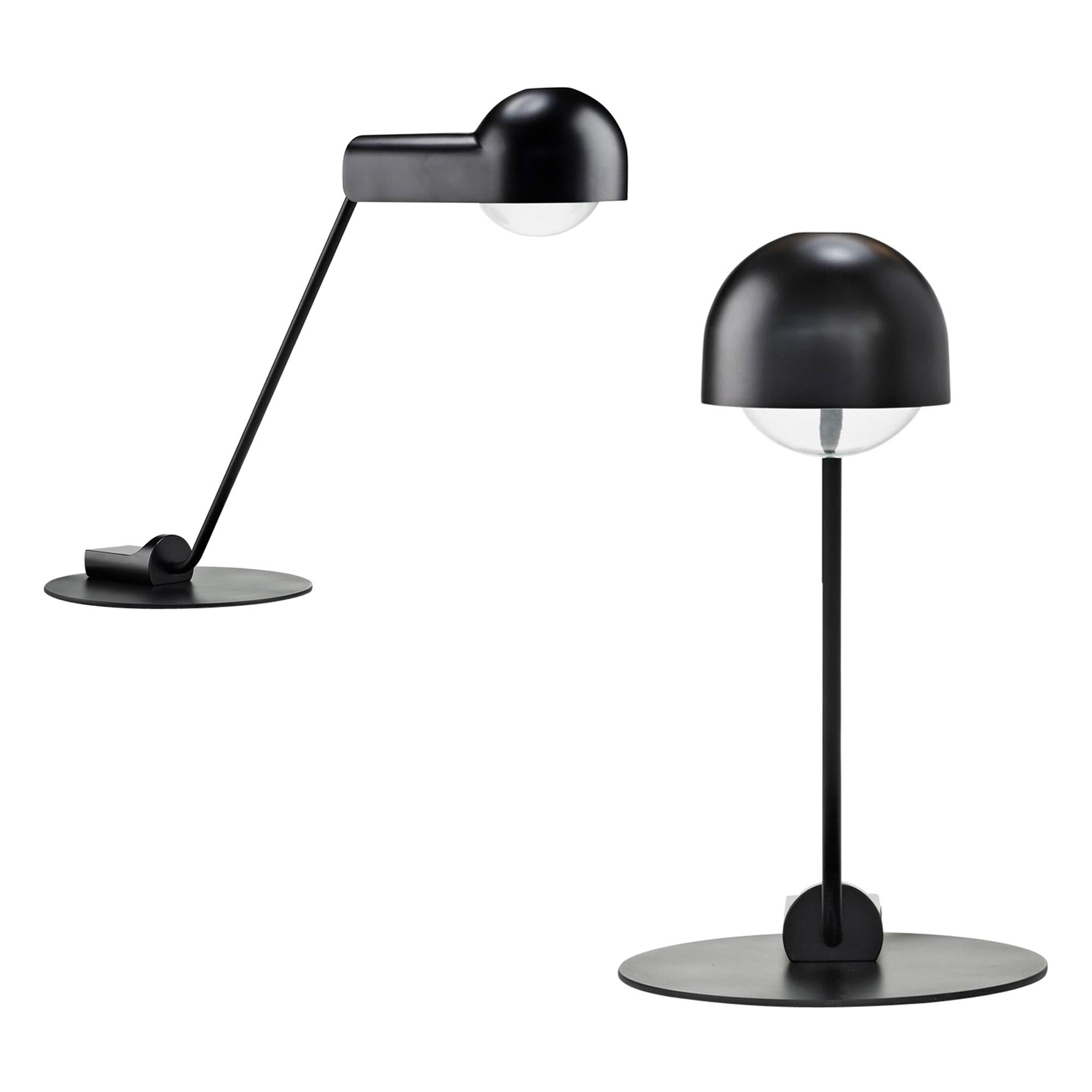 Set of Two Joe Colombo 'Domo' Steel Table Lamps by Karakter For Sale