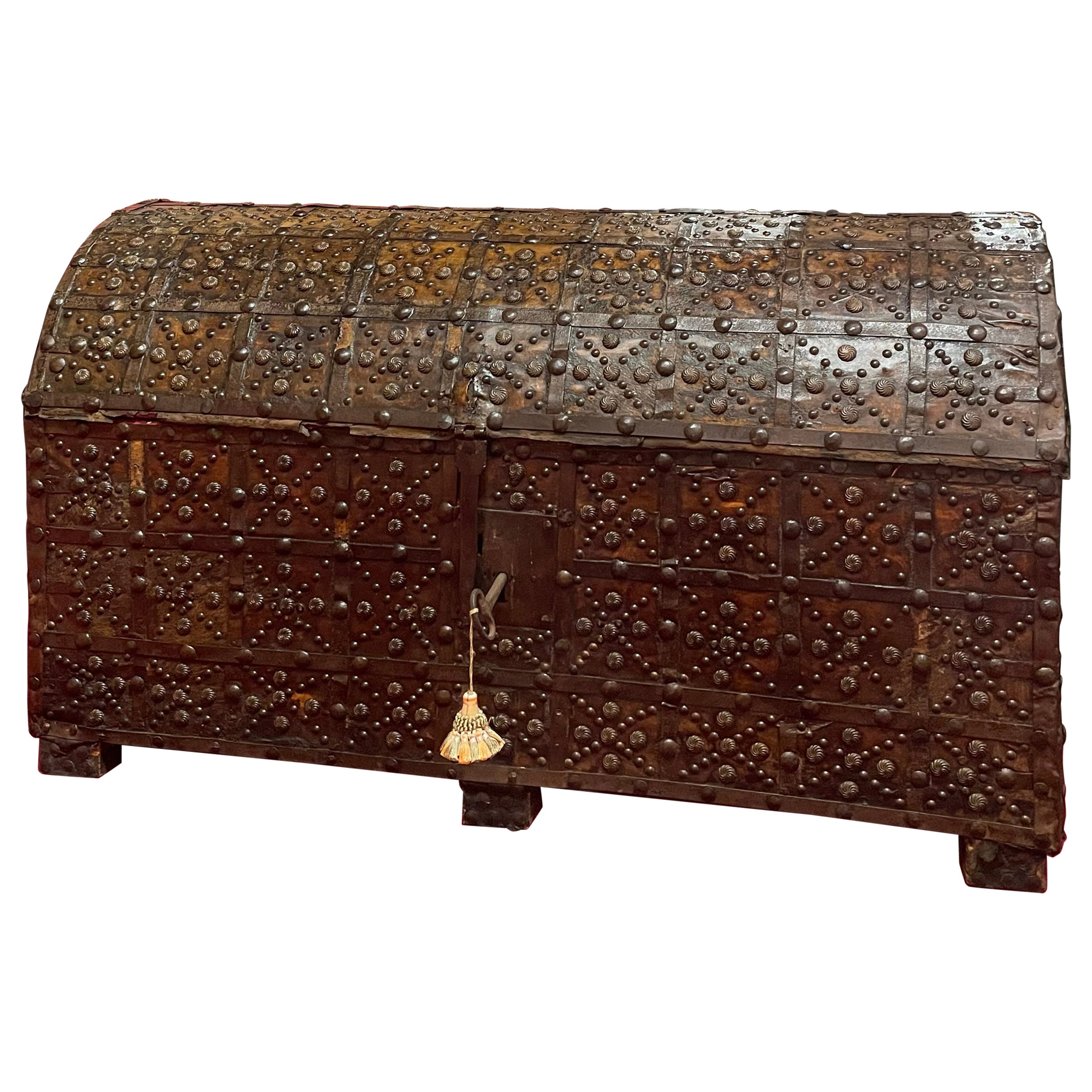 Important Travel Chest with a Domed Top