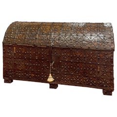 Used Important Travel Chest with a Domed Top