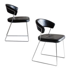 Fauteuils en cuir chromé New York de Lupo Design pour Calligaris